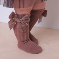 Calcetines De Pierna Alta Para Bebés Niñas Otoño Invierno Algodón Con Gran Lazo Calcetines Calientes Solids Para Niñas De 0 a 5 Años - details 4