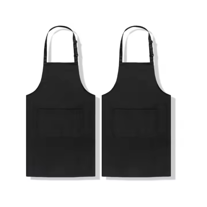 Delantal ajustable de 2 piezas, color negro, 70x75 - 1