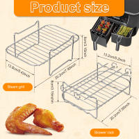 2Pcs Rack De Fritura Con 4 Palillos Para Barbacoa Para Asadores De Doble Cesta De Acero Inoxidable 304 Accesorios De Air Fryer - details 5