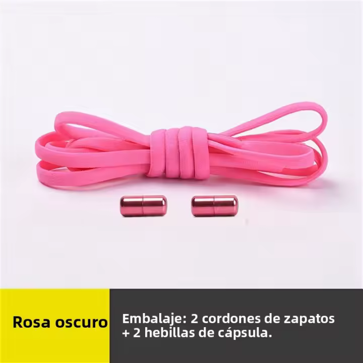 Cordones Elásticos De Metal Sin Amarrar En 21 Colores Para Niños Y Adultos Para Zapatillas Cordones Lazos Desenfadables Unisex - 1