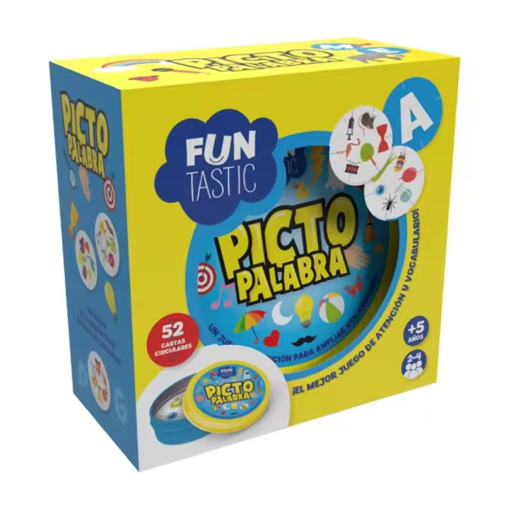 IMAGILAND - JUEGO DE CARTAS REDONDAS PICTO PALABRA CON CAJA, FUJ011, TIENDA CON LICENCIA OFICIAL - 1