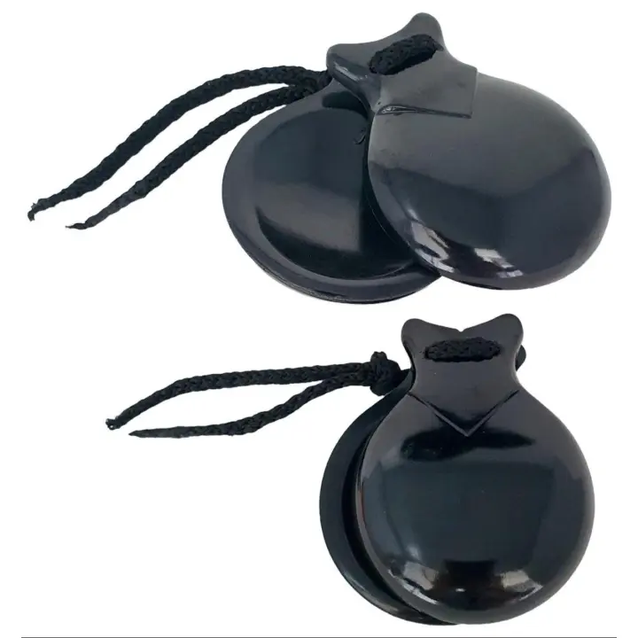 ROCKSTAR MUSIC - Castañuelas de Baquelita Negras Nº 5 de Iniciación - Instrumento de Percusión para Bailes Flamencos, Fabricadas en España - 1