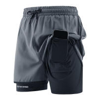 Shorts De Fitness Para Hombre Doble Capa 2 En 1 Deporte Entrenamiento En Gimnasio Quick Dry Running Verano Short De Dos Niveles - details 6