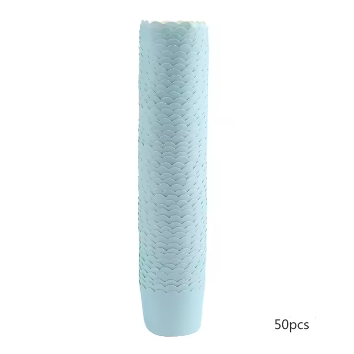 50 piezas de mini Moldes para cupcakes, Moldes de Papel Redondo para hornear pasteles, muffin para Moldes, para Fiesta en casa, Bodas, color Azul - 1