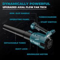 Soplador de aire eléctrico de alta potencia, 2 modos de velocidad para batería Makita de 18V, soplador de hojas/polvo inalámbrico de mano, herramientas de jardín - details 4