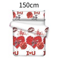 Love Floral Print 3-Piece Duvet Cover Set for 105,135,150cm Bed, Minimalist Nordic Style, Romantic and Stylish, Perfect for Bedroom Decoration - details 7