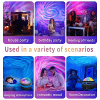Proyector De Galaxia Colorido USB Luz Nocturna LED Para Dormitorio Con Control Remoto Decoración De Fiesta De Navidad Para Habitación De Niños - details 6