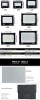 Lámpara De Inundación LED 100W 150W 200W Impermeable Para Iluminación Exterior 6500K Para Garage Gimnasio Puerta De Calle Faros De Pared AC220V - details 6
