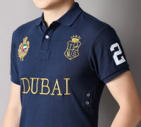Camisa Polo Para Hombre Estilo Casual Dubai Emblema Bordado De Lujo Color Contraste Diseño Original Algodón Transpirable - details 3