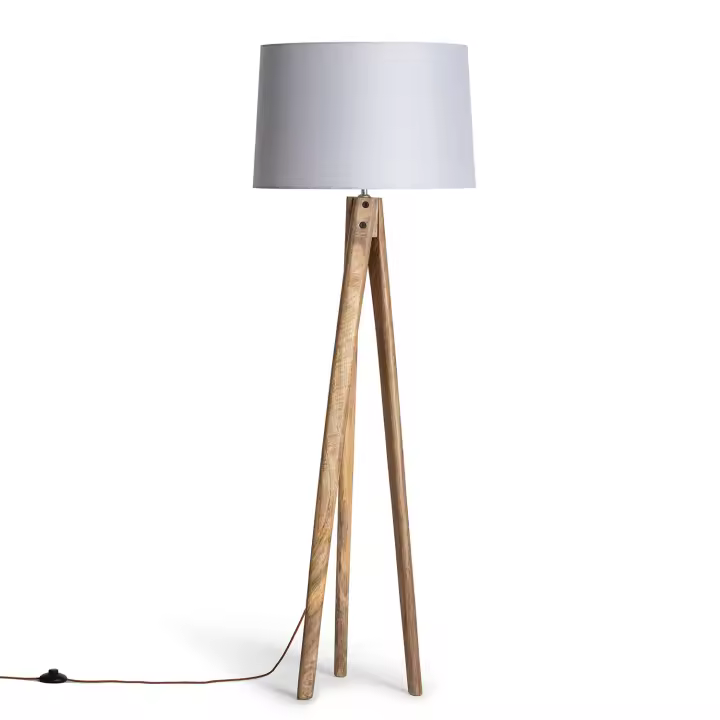 Ledkia Lámpara de Pie Madera Kumar ILUZZIA Gris - 1
