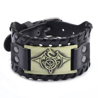 Pulsera Vikinga De Moda Con Encanto De Runas Nórdicas Y Compas Pulsera De Cuero Tejido Para Hombres Joyería De Moda Para Fiesta - details 18