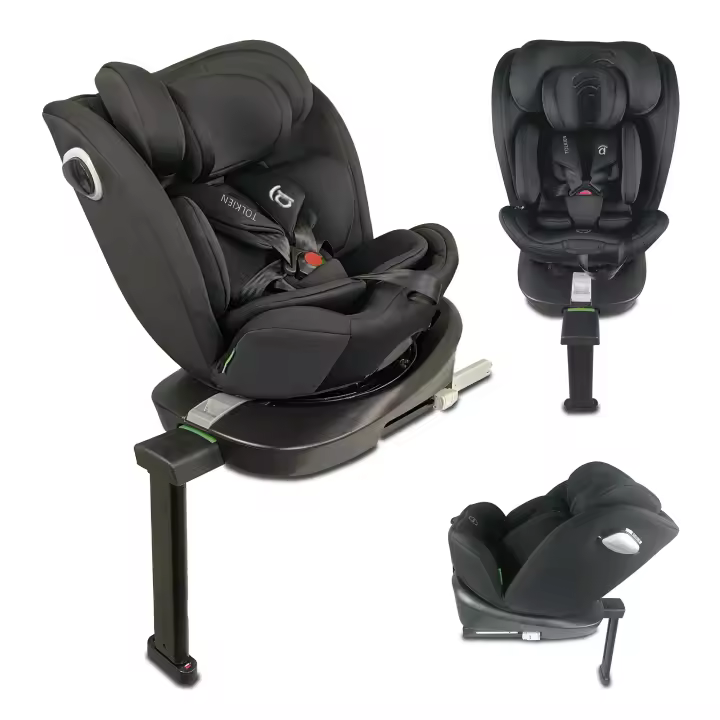 Asalvo Silla de Auto Tolkien i‑Size 40–150 cm – Fácil de instalar ISOFIX con Pata de Apoyo,, 360° Rotación, Contramarcha Prolongada, Reclinable y Textil Lavable - 1