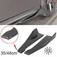 Spoiler De Coche Universal 35/48cm Fibra De Carbono Negro Brillante Protección De Borde Lateral De Parachoques Y Borde Delantero - details 0