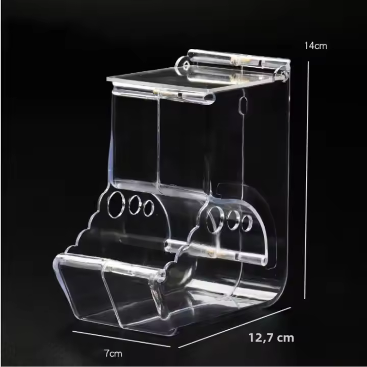 Dispensador De Alimentos Para Conejos Y Hamsters En Plástico Transparente Alimentador Automático Para Mascotas Pequeñas Tazón De Alimentos Contenedor - 1