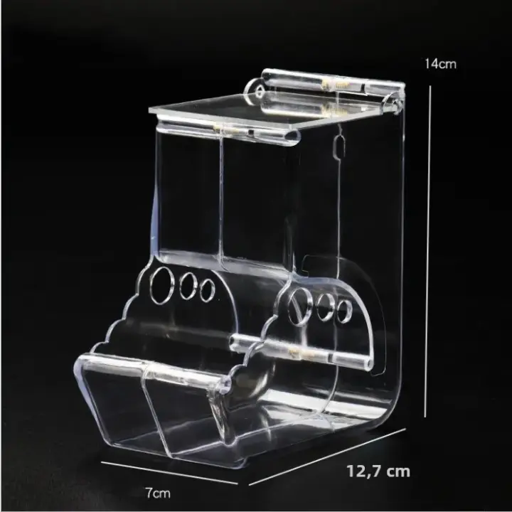 Dispensador De Alimentos Para Conejos Y Hamsters En Plástico Transparente Alimentador Automático Para Mascotas Pequeñas Tazón De Alimentos Contenedor - 1