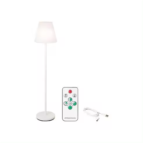 Lámpara de Pie Genérico NO MARCA Color Blanco Recargable con Mando a Distancia 150cm - 1