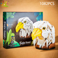 HUIQIBAO MOC Bloques De Construcción Creativos De Lobo Cabeza De Ciervo Águila Adorno De Pared Y Escultura De Animal Para Decoración Del Hogar Y Juguete - details 3