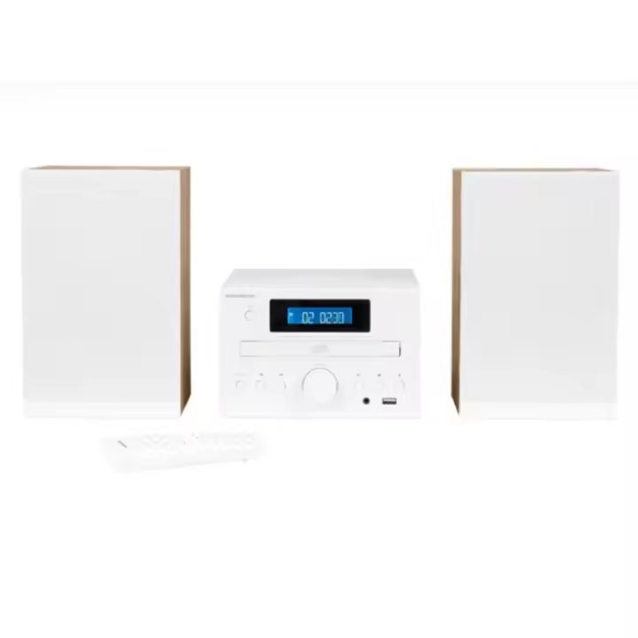 Thomson micro sound system bt radio fm/cd/mp3/usb wood finish white mic121bt - 1