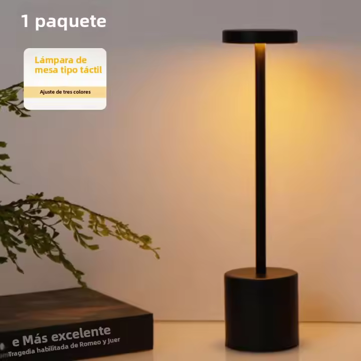 Lámpara De Mesa LED Recargable 4W Con Carga Tipo-C Luz Ambiental Creativa Táctil De Metal En Tres Colores Decoración Para El Hogar - 1