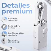 JUPPLIES - Maquina de Coser Portatil con Kit Costura 21 × 6.5 × 3.5 cm - Maquina Coser Electrica Mini para Viaje - details 2