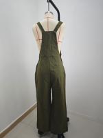 Monopiece Retro Europeo Y Americano Para Mujer Con Bolsillos De Color Sólido Pantalones Casuales Y Sueltos De Overal - details 7