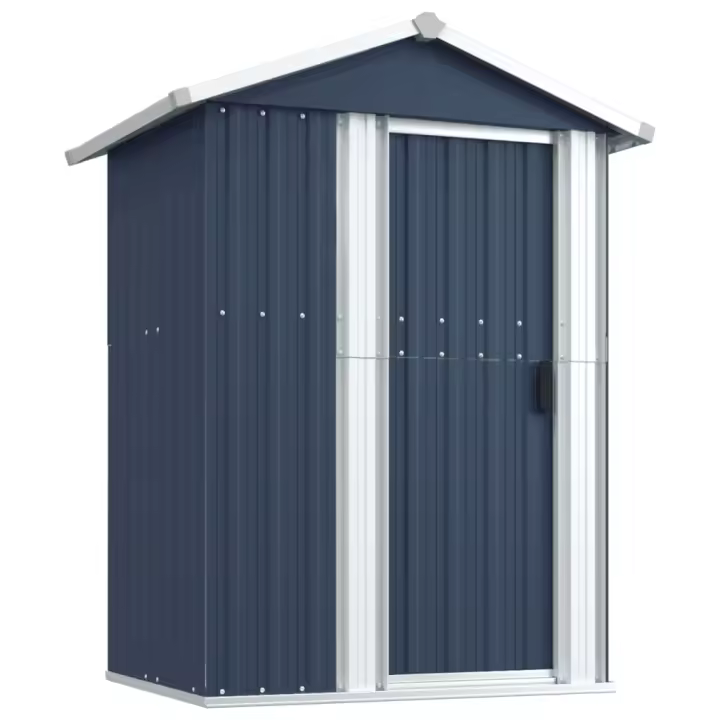 vidaXL Cobertizo de jardín acero galvanizado 126x97,5x177 cm Color Antracita,  Gris,  Marrón y mas - 1