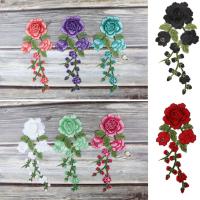 Parche Bordado De Flores Para Ropa Parche De Hierro Con Cadena Larga Adhesivo De Textil Para Adultos Unisex Material Poliéster - details 0