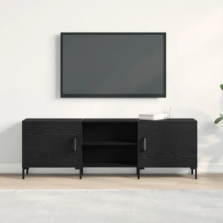 Cabinet de Televisión vidaXL Negro Roble 150x30x50 cm Madera Elaborada - 1