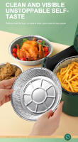 Caja De Aluminio Para Horno 50pcs Anti Aceite Con Almohadilla De Papel Para Air Fryer Asador BBQ Herramienta De Cocina No Adhiere - details 6