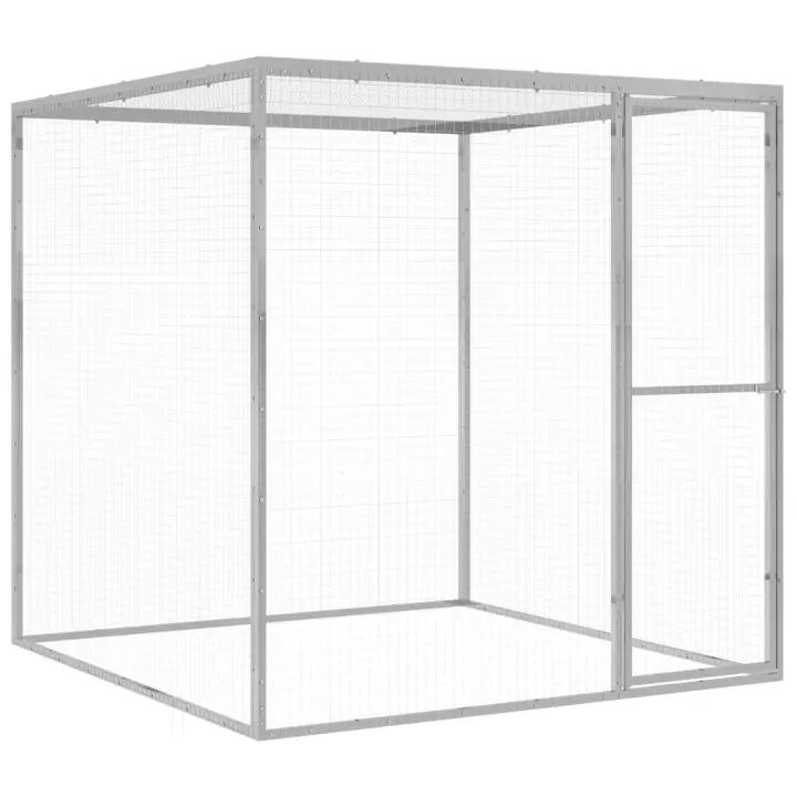 vidaXL Jaula para Gatos Acero Galvanizado Mascotas Jardín Patio Dimensiones 1.5 x 1.5 x 1.5 m, 3 x 1.5 x 1.5 m, 4.5 x 1.5 x 1.5 m - 1