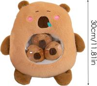 Juguete de peluche, muñeca marrón suave, lindo juguete de peluche, portátil con alta elasticidad, cómodo y suave, cojín de peluche para niños - details 4