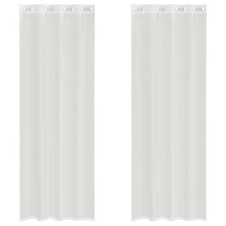 vidaXL Cortinas de gasa con ojales 2 uds blanco - 1