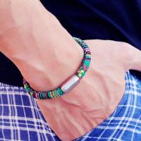 Pulsera Bohemia Unisex Acero Inoxidable Con Imán 8mm Cadena Pulsera Turca Minimalista Regalo Para Pareja Amor Joyas - details 6