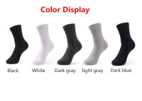 Calcetines De Algodón Puro Para Hombre Y Mujer 5 Pares Color Sólido Alta Calidad Transpirables Antibacterianos Negros Calcetines De Negocios - details 1