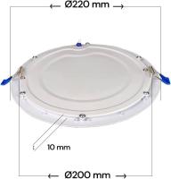 -Pack 2, LED Downlight 220 mm 20W, 2000 Luces, panel Redondo extra plane, color De Luz fría (6000K), Corte estándar 205mm, controlador incluido, LM5551. - details 2