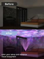 Proyector LED 2-en-1 Luz De Noche Con Ondas De Mar Y Aurora Boreal Incluye Control Remoto 14 Efectos Vibrantes Fuentede Alimentación Incluida Idea - details 1