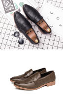 Zapatos De Cuero Genuino Para Hombre Tallas Grandes 46 47 Estilo Británico Coreano Zapatos Lujosos Casuales Con Punta Pointy Cerrado SLIP-ON Para Oficina Y Vida Diaria - details 4