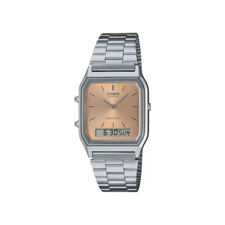 Reloj Casio VINTAGE EDGY AQ-230A-4A unisex dial analógico y digital - 1