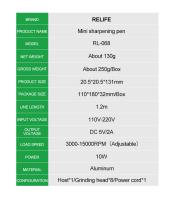 RELIFE RL-068 Pluma Ajustable Eléctrica Para Reparación De CPU Móvil Herramienta De Polido Y Corte Con Variedad De Cabezas De Mezcla - details 6