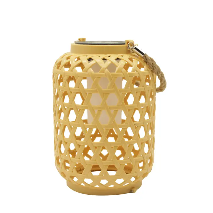 Lámpara Solar De Bambú Imitación Para Exterior Impermeable Luz De Jardín Rattan Decoración De Courtyard Material De Plástico - 1