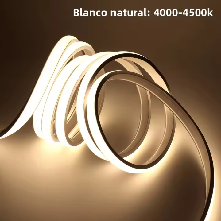 Tira De LED COB Flexible AC 220V Dimmerable Neón Impermeable 3000K 4000K 6000K Calor/Natural Blanco Decoración Para Jardín Hogar - 1