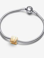 Pandora - Charm de dados Brillantes-Baño de Oro de 14K - details 1