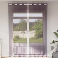 vidaXL Cortinas de gasa con ojales 2 uds en color Amarillo/Tuquesa/Rojo vino tinto y más | protección solar decorativa para ventanas hogar oficina dormitorio fácil de instalar - details 5