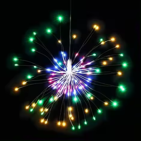 Luces LED de colores para fuegos artificiales, 120 luces LED de chispa a prueba de agua con control remoto - 1