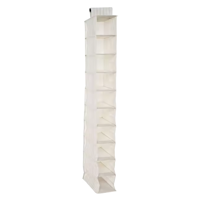 ORGANIZADOR ZAPATERO ARMARIO PARA COLGAR RAYAS BEIGE 15x28x120 CM - 1