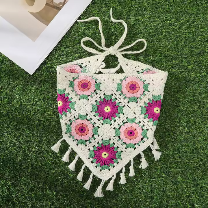 Diadema De Punto Con Pétalos De Margarita Triangular Para Mujer Accesorio De Moda Para El Cabello Adecuado Para Viajes Y Fotografías Casuales Material Poliéster Estilo Fashion - 1