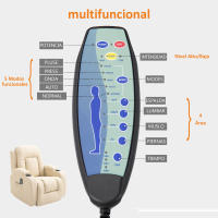 HOMCOM Sillón de Masaje Reclinable hasta 150° Silla para Relajación Sillón Relax con 8 Puntos de Masaje Vibrante Función de Calefacción Lumbar Mando a Distancia 85x94x104 cm - details 3