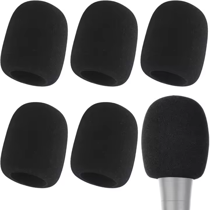 6pcs/pack Cubierta De Micrófono En Espuma Estilo Nuevo Pantalla Antisoplo Adecuada Para La Mayoría De Los Micrófonos Manuales Estándar - 1