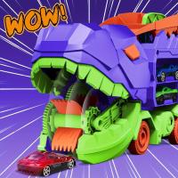 Modelo De Coche Dinosauro Triceratops Desplazable Para Niños Juguete Educativo De Plástico ABS Con Carretera Plegable Y Retroceso - details 16