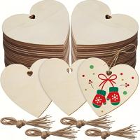 10Pcs Ornaments De Madera En Forma De Corazón Grande 8cm DIY Para Manualidades No Terminadas Proveniente De China Continental - details 2